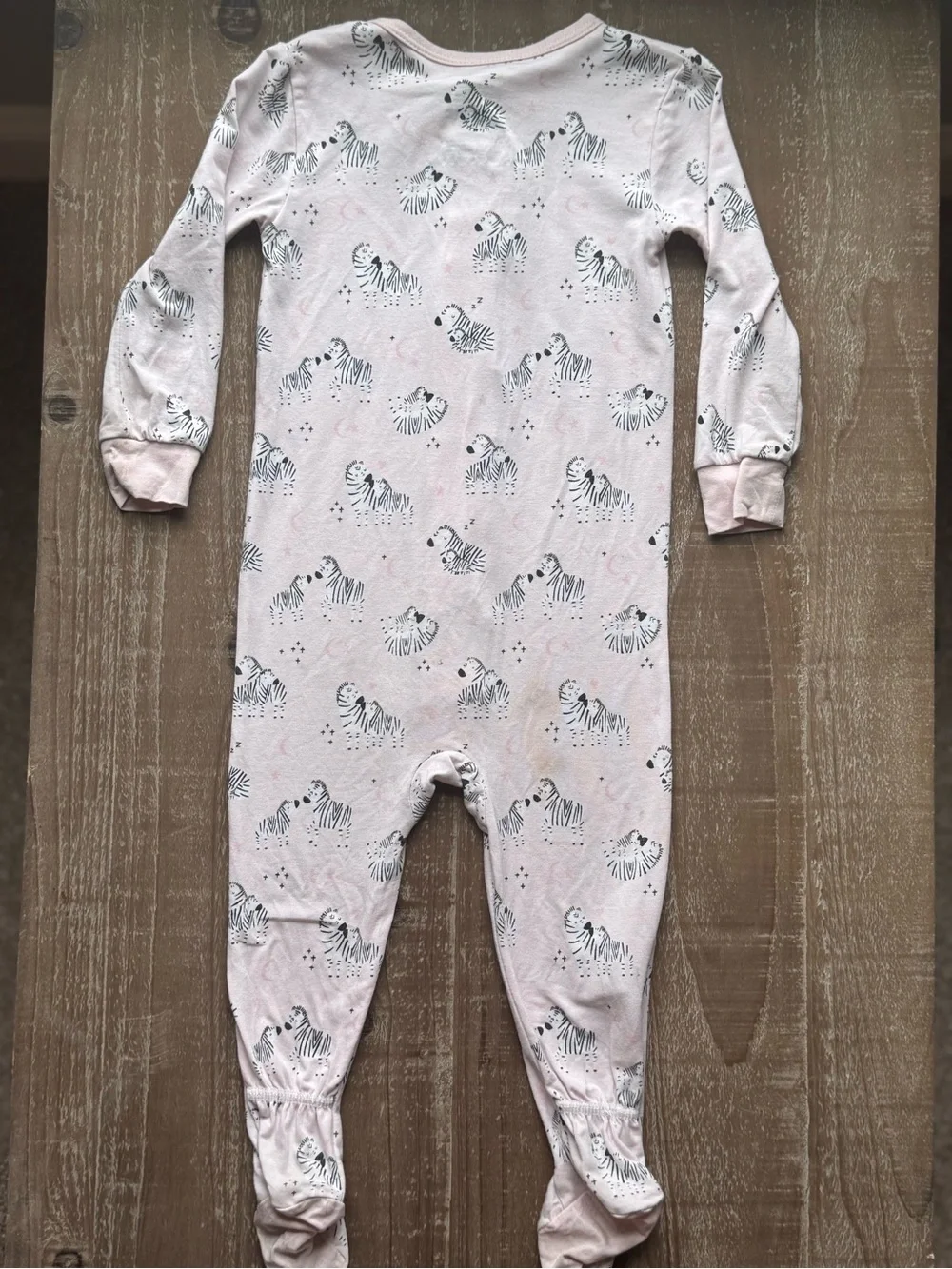 +Magnetic Me Pink Zebra Print Footed One-Piece 9-12M Baby Girl Modal